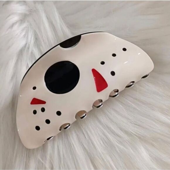 🔪 Friday The 13th Jason VorHees Face Mask Hair Clip - Picture 1 of 2